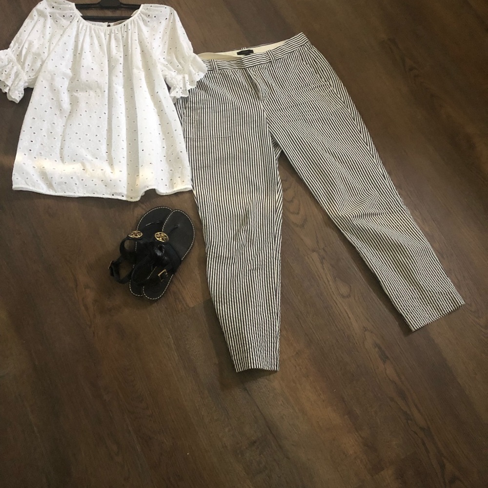 J.Crew seersucker pant size size 6. like new condition smoke free home
